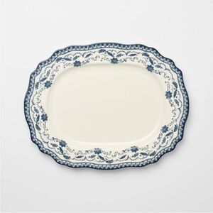 Stoneware Serve Platter Blue Pattern Christmas 2025 -Threshold with Studio McGee